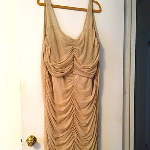 Date night ready dress in gold mesh..